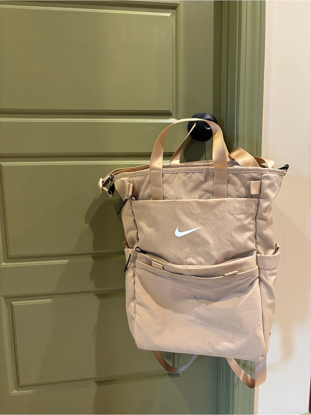 Nike Beige Tote-Style Backpack Diaper Bag